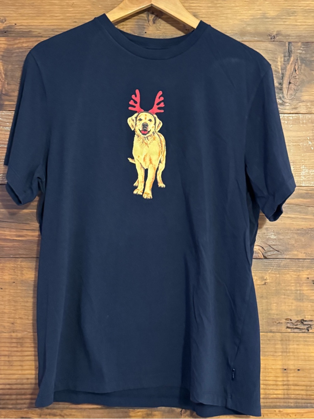 JCrew Holiday T-Shirt Golden Retriever Red Antler